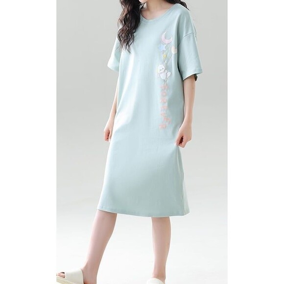 Cotton Pajamas Nightgown Sleepwear SleepShirt Sleep Dress Night Dress Nightshirt - Picture 6 of 9